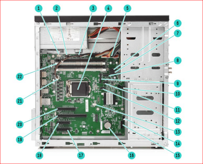 نمای داخلی HP ProLiant ML10 G9 Tower Server